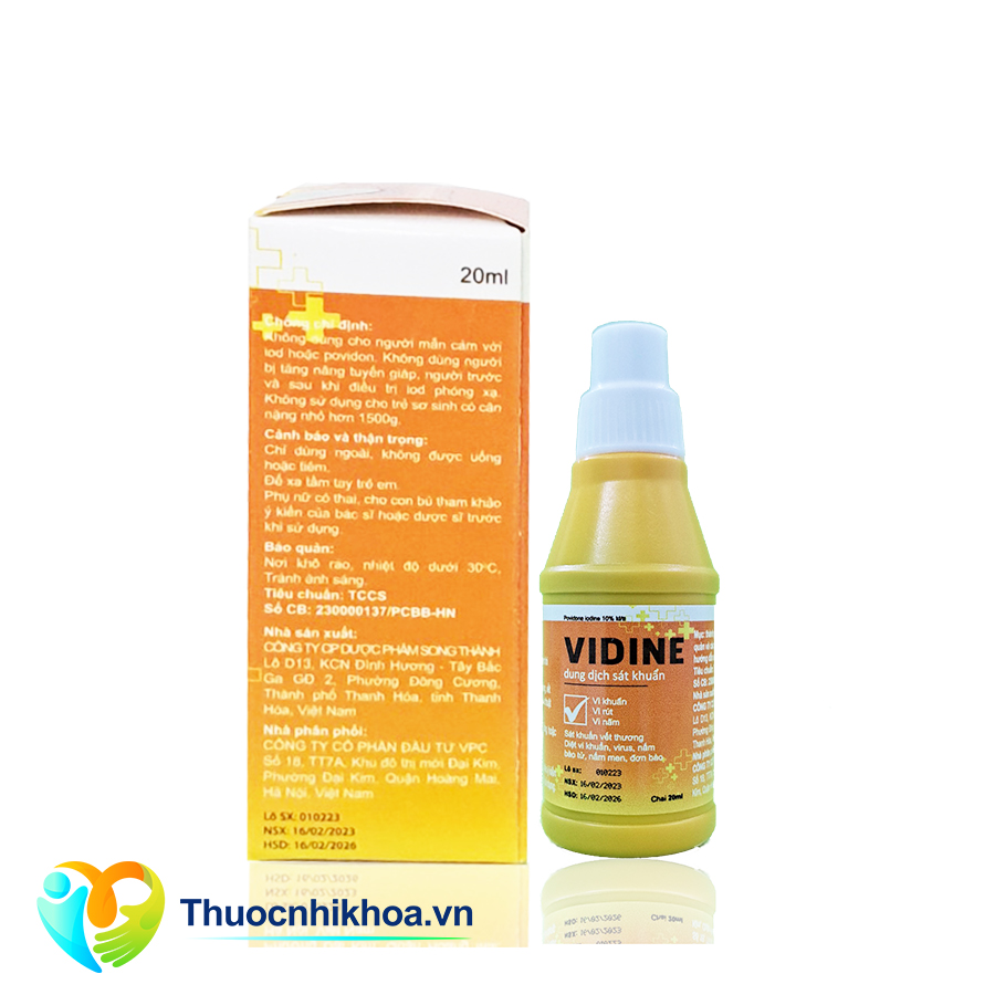 Dung dịch sát khuẩn VIDINE (Lốc 10 chai 20ml)