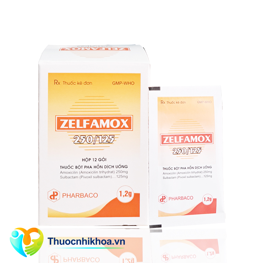 Zelfamox 250/125 (Hộp 12 gói 1,2g)