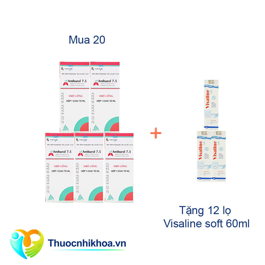 Amburol 7.5 (Hộp 1 lọ 70ml) Combo mua 20 tặng 12 lọ Visaline soft 60ml