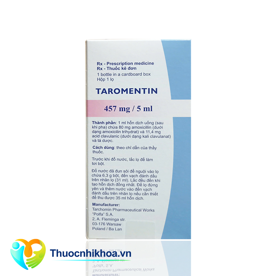 Taromentin 457mg/5ml (Hộp 1 lọ 35ml)