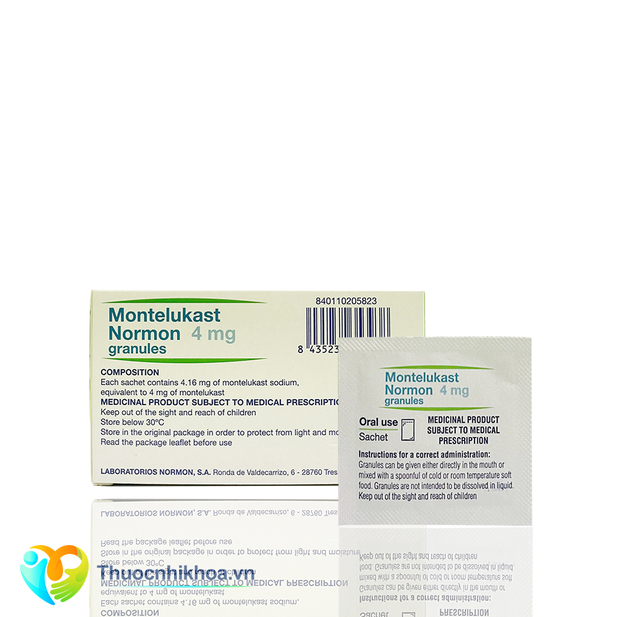 MONTELUKAST NORMON 4 mg GRANULES (Hộp 28 gói)