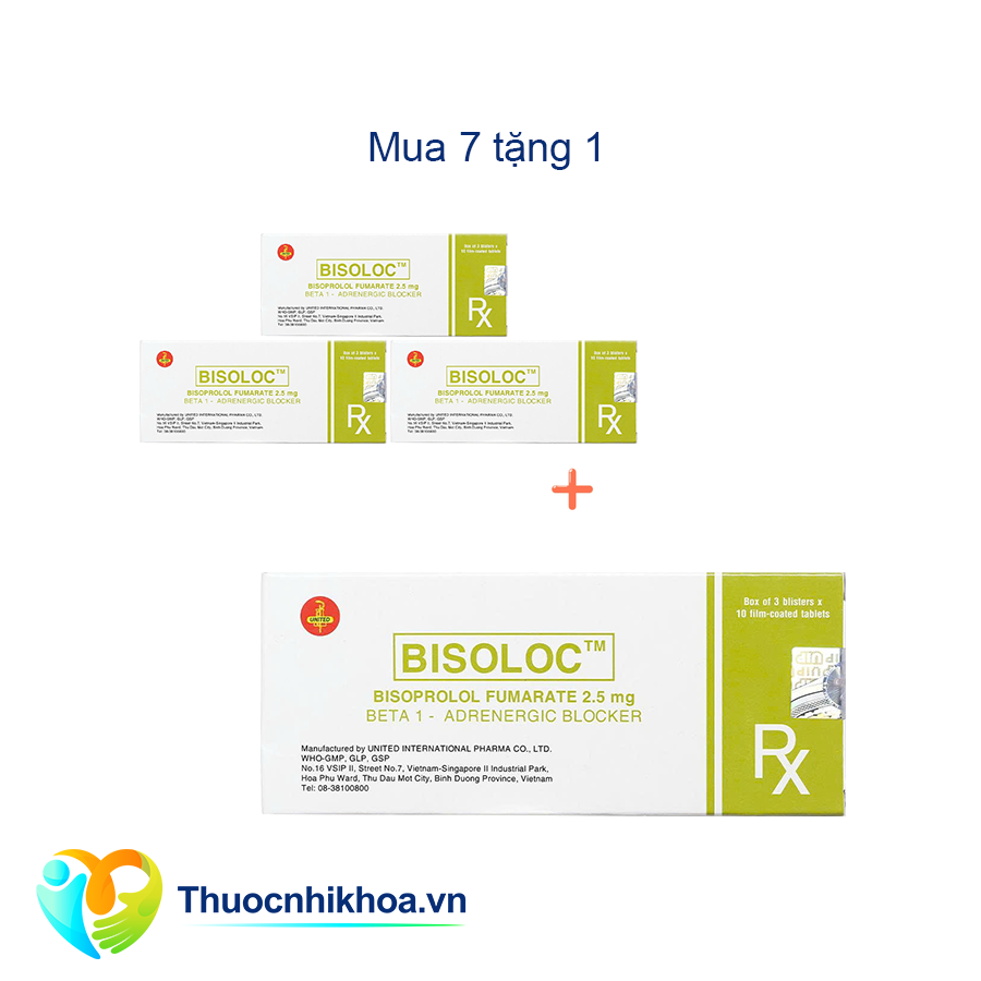 Bisoloc 2.5mg Combo mua 7 tặng 1 