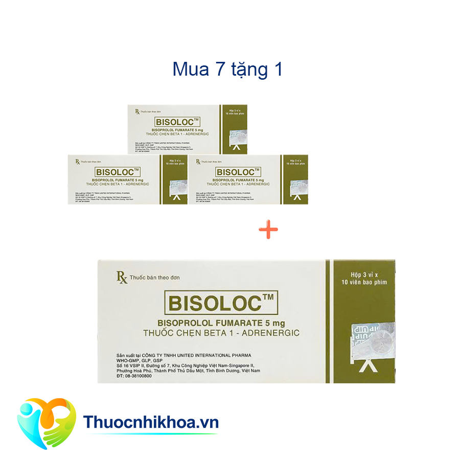 Bisoloc 5mg Combo mua 7 tặng 1