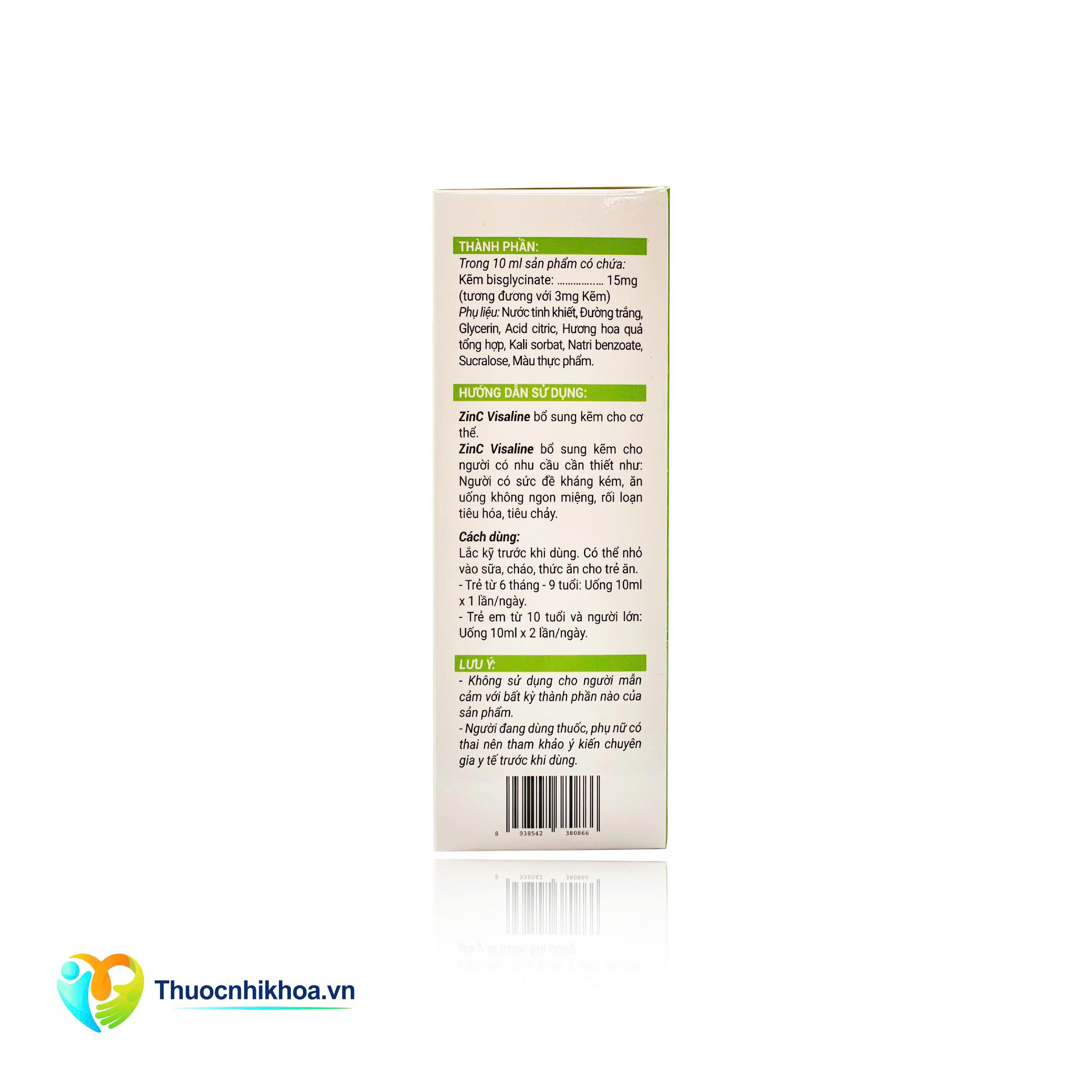 ZinC visaline (Hộp 20 gói 10ml)