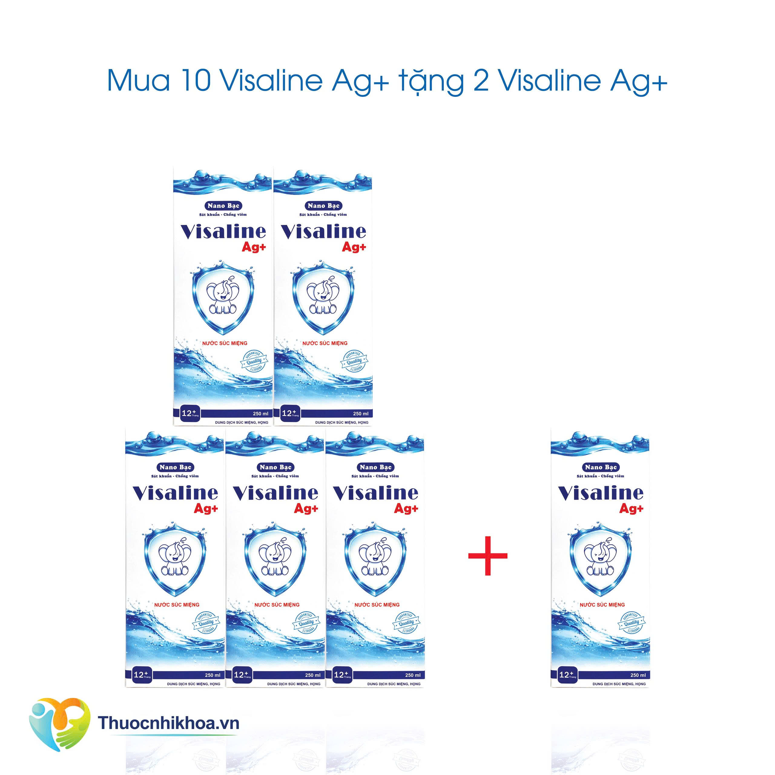 Visaline Ag + (Hộp 1 chai 250ml) Combo mua 10 tặng 2